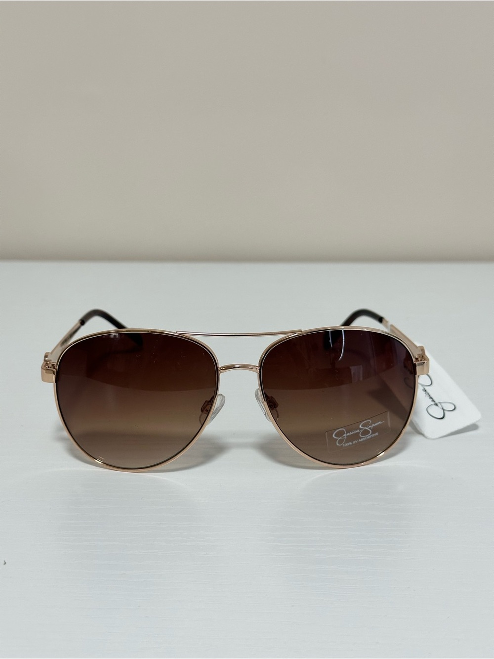 Jessica Simpson Aviator Sunglasses ✨ Gold Frame Brown Gradient Lens NWT